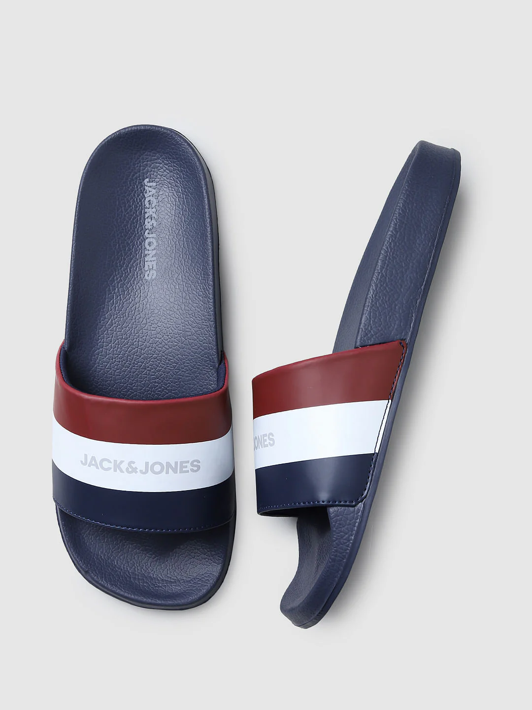 Navy Blue Striped Slides - Image 7