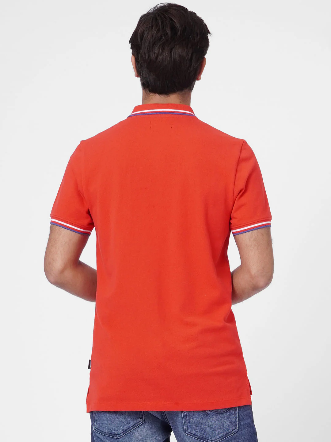 Red Contrast Tipping Polo T-shirt - Image 4