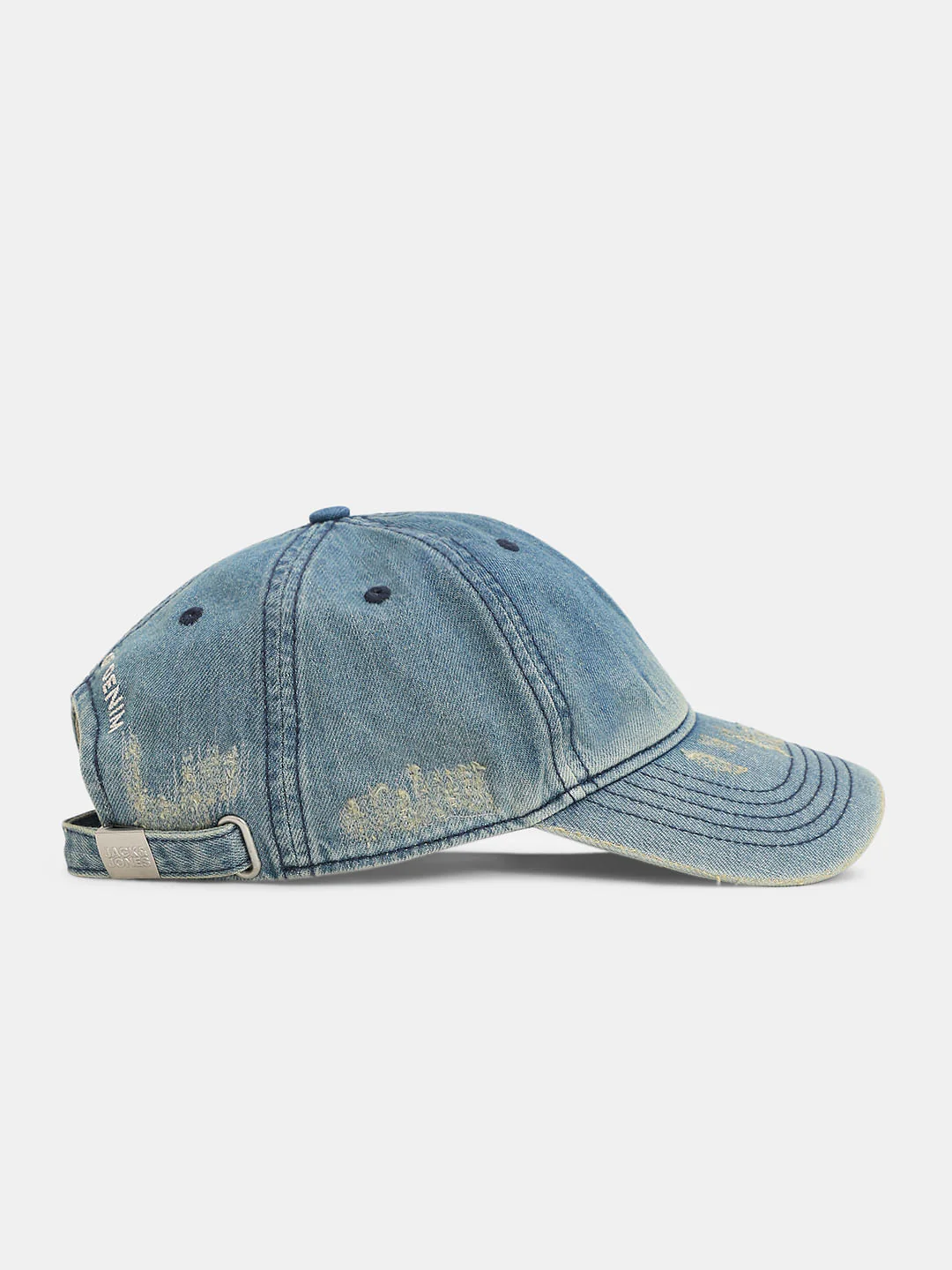 Blue Ripped Denim Baseball Cap - Image 3