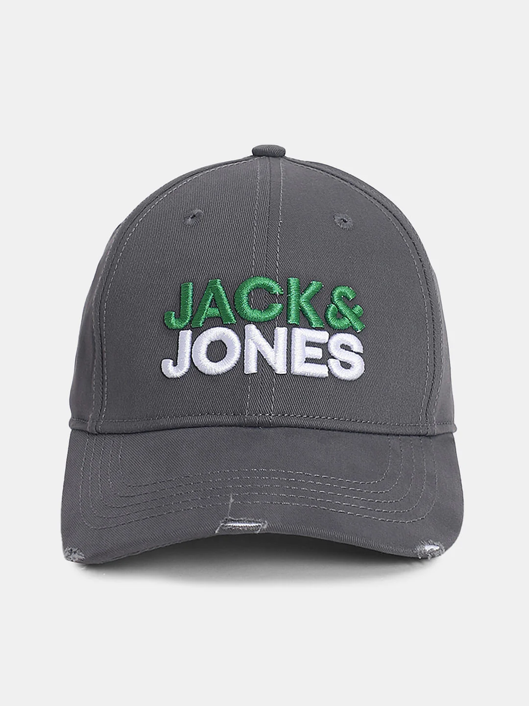 Grey Logo Print Baseball Cap