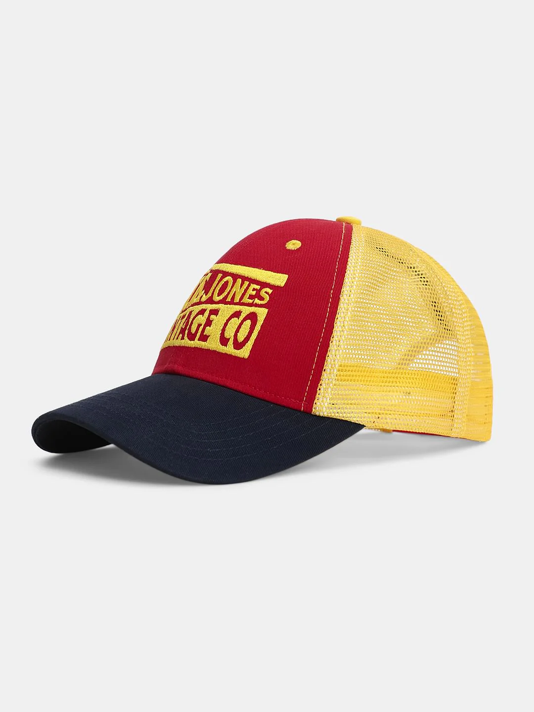 Red Mesh Colourblocked Trucker Cap - Image 2