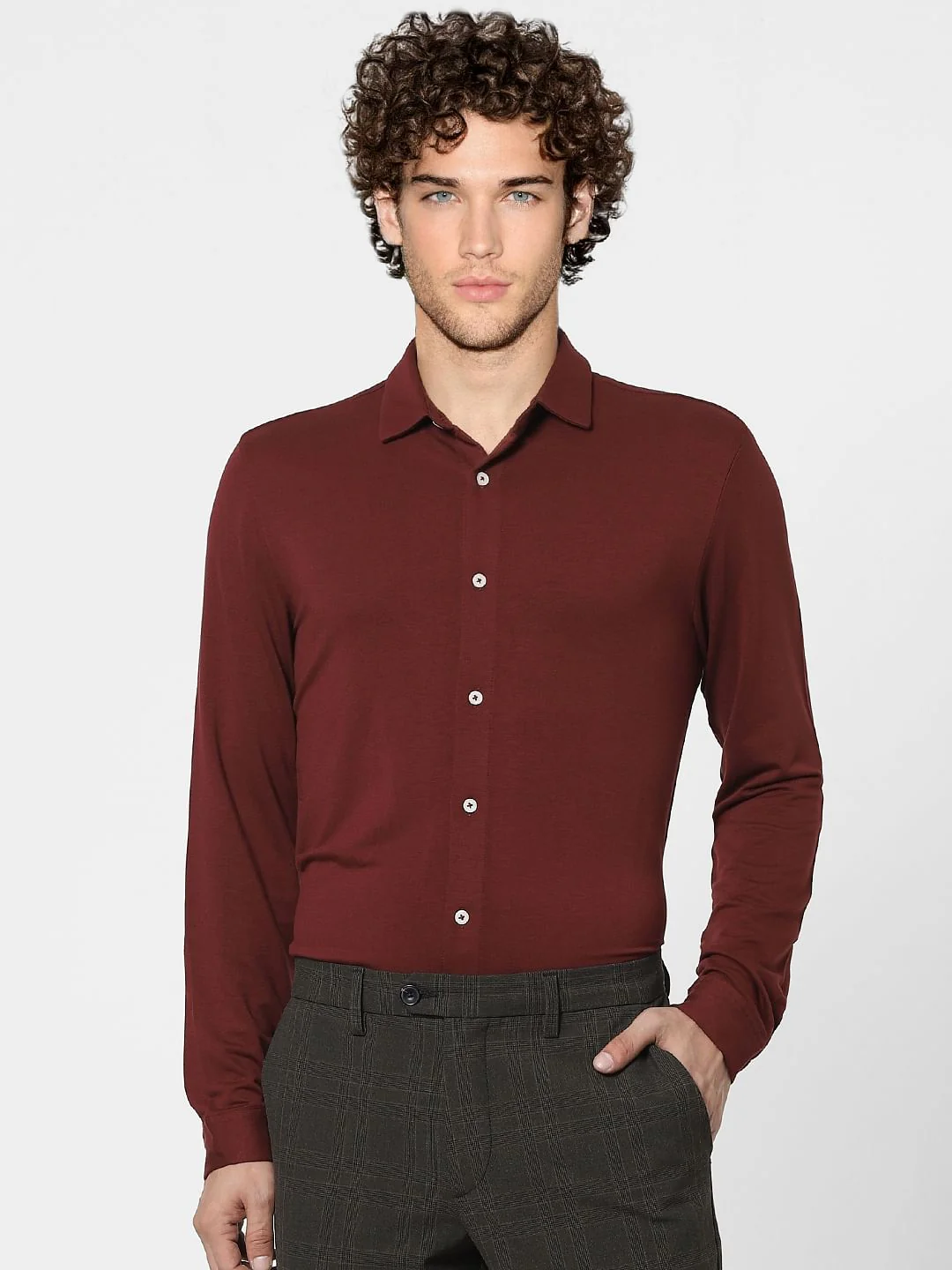 Rust Brown Full Sleeves Shirt - Image 2