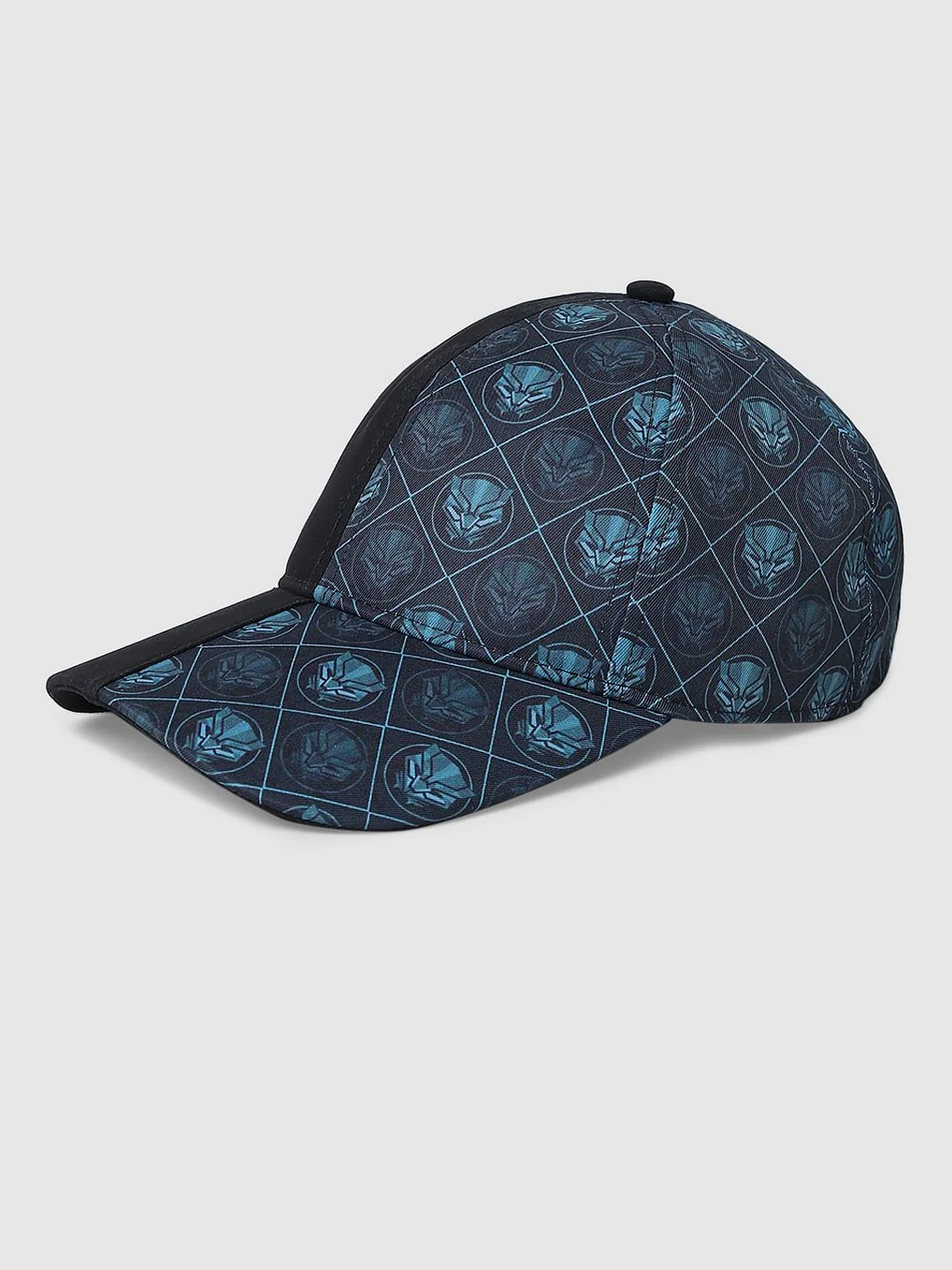 JACK&JONES X BLACK PANTHER X Black Panther Black Colourblocked Printed Cap - Image 3