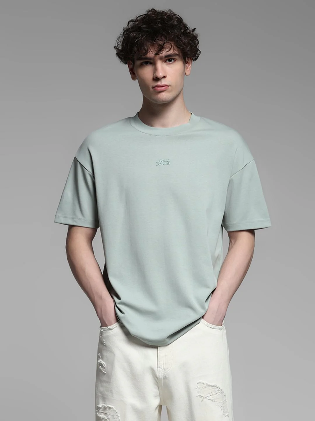 Knitted Crew Neck T-shirt - Green - Image 2