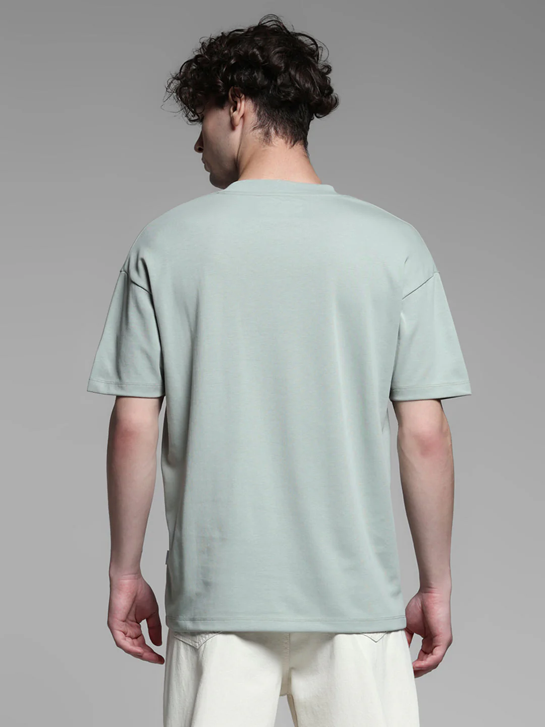 Knitted Crew Neck T-shirt - Green - Image 4