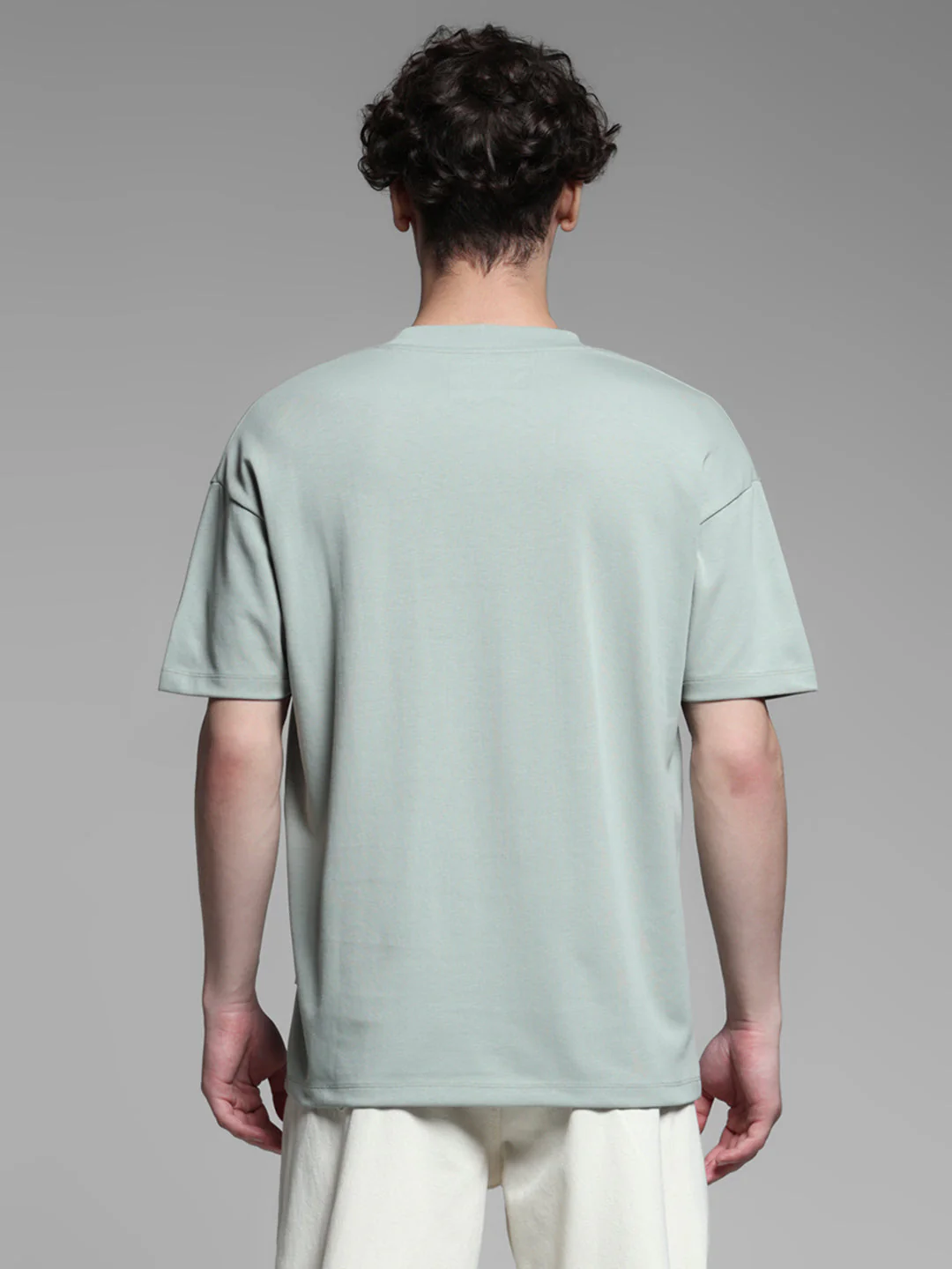 Knitted Crew Neck T-shirt - Green - Image 9