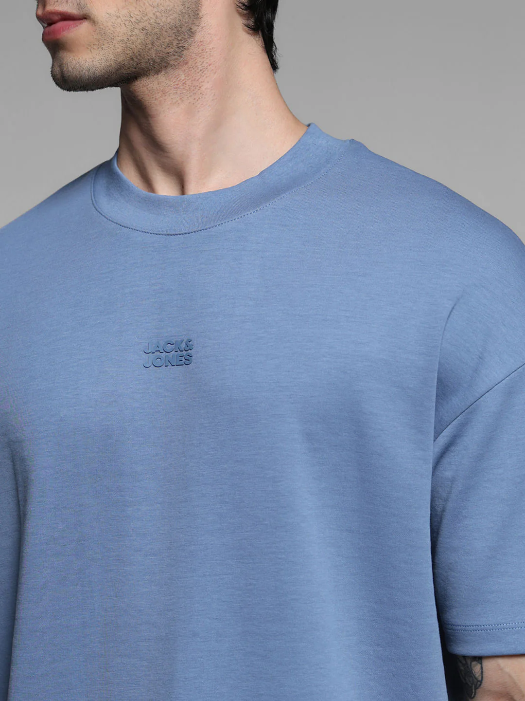 Blue Logo Text Knitted T-shirt - Image 5