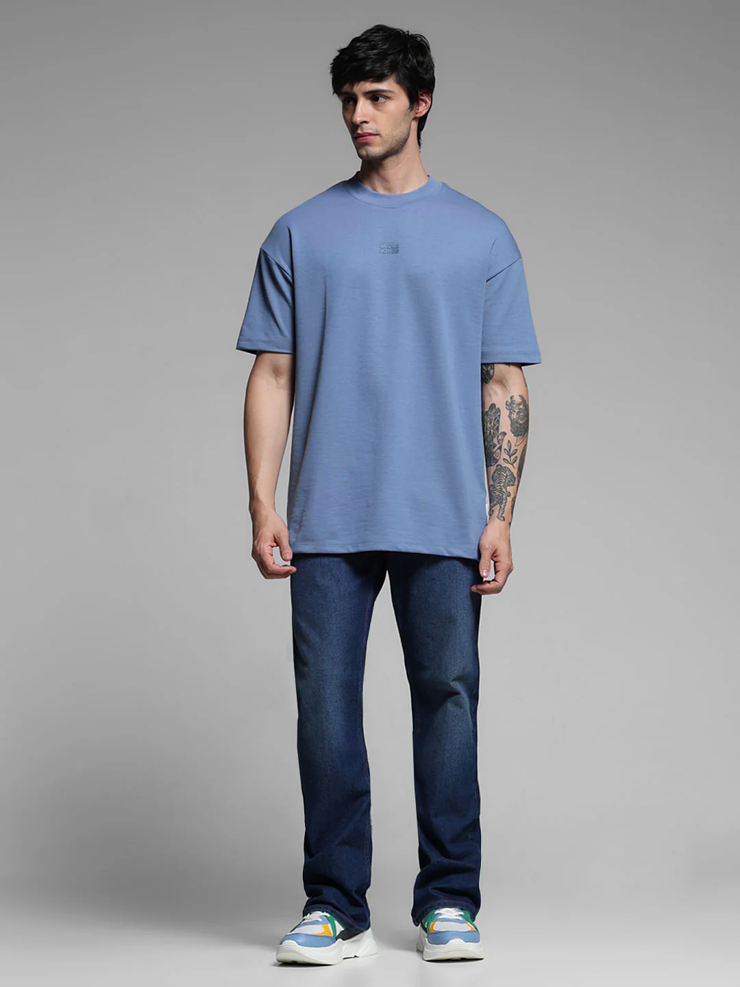 Blue Logo Text Knitted T-shirt - Image 6