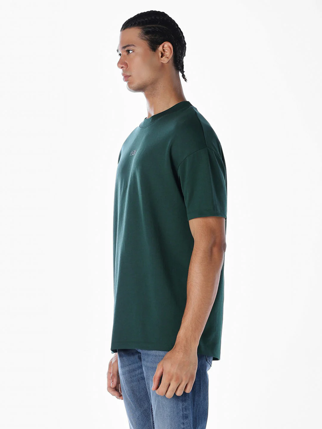 Logo Text Oversized Knit T-shirt - Dark Green - Image 3