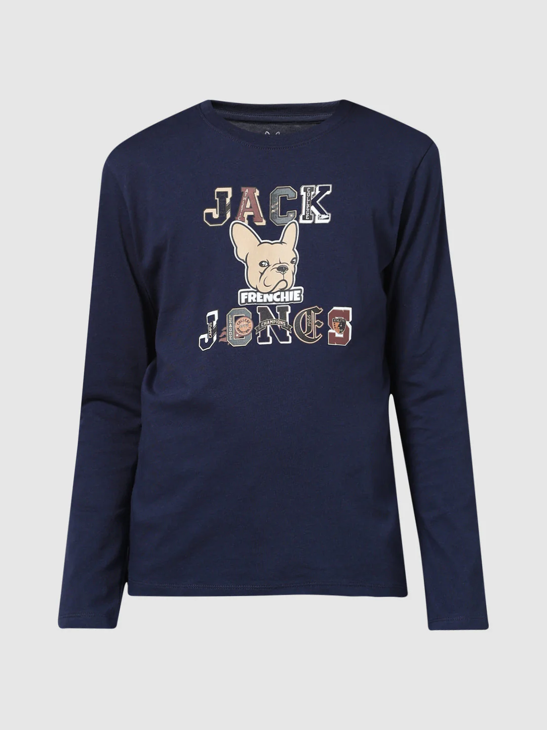 Boys Navy Printed Cotton T-shirt - Image 7