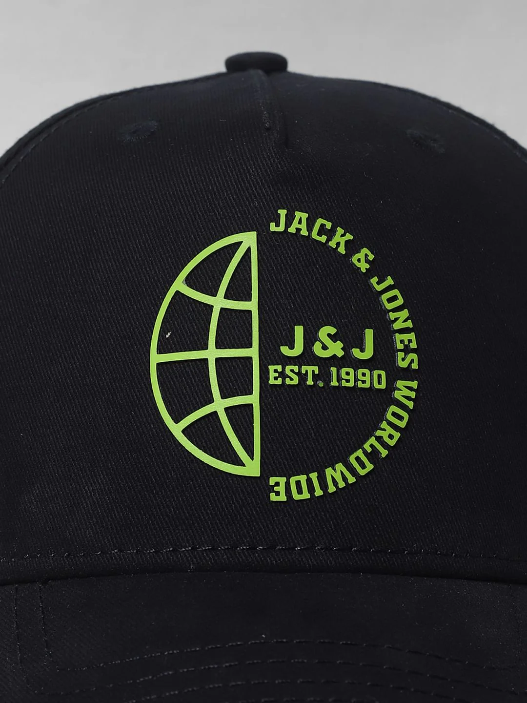 Black Neon Logo Print Baseball Cap - Image 6