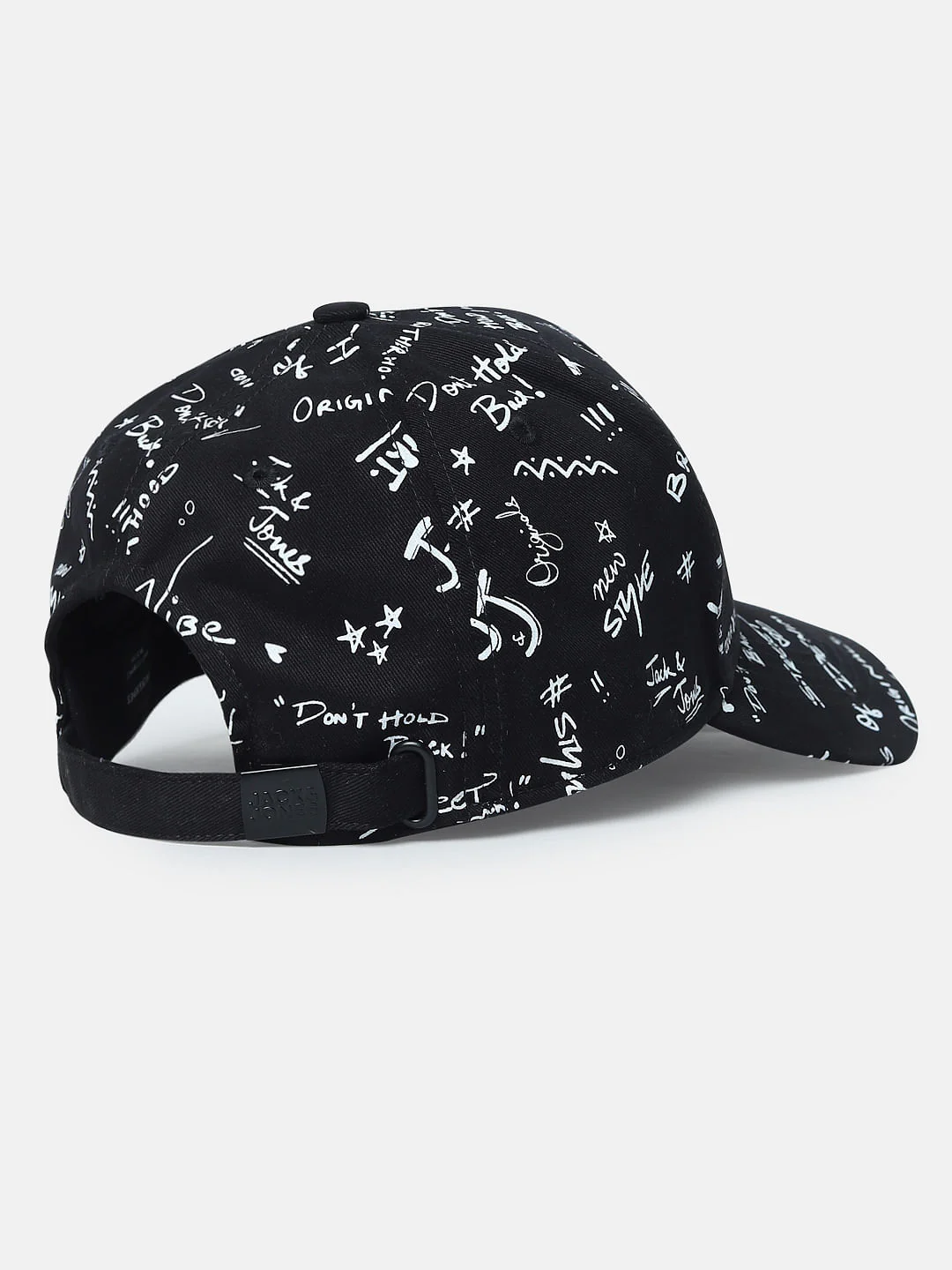 Black Doodle Print Baseball Cap - Image 5
