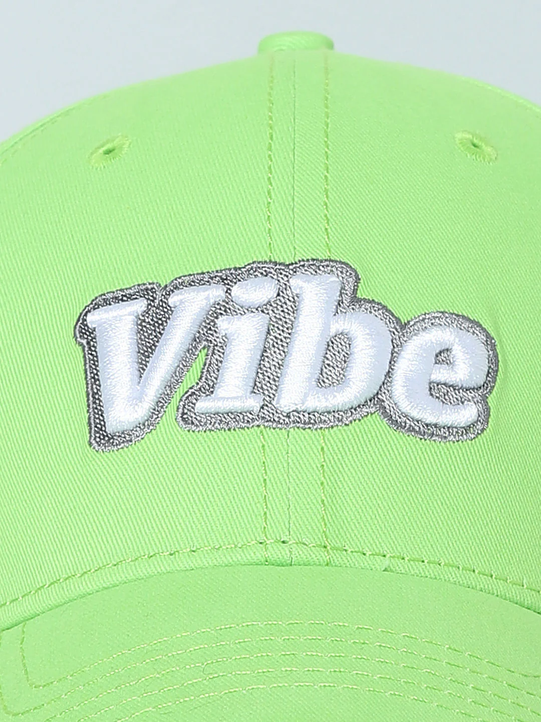 Neon Green Vibe Text Baseball Cap - Image 6