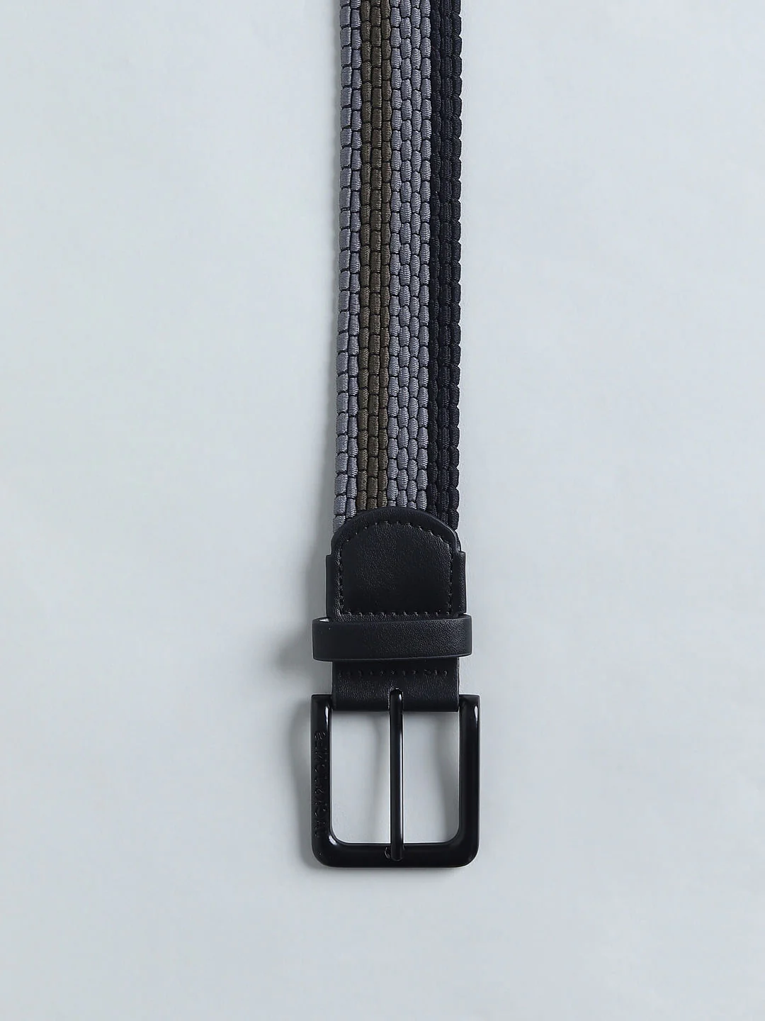 Black Tri-Colour Braided Belt - Image 4
