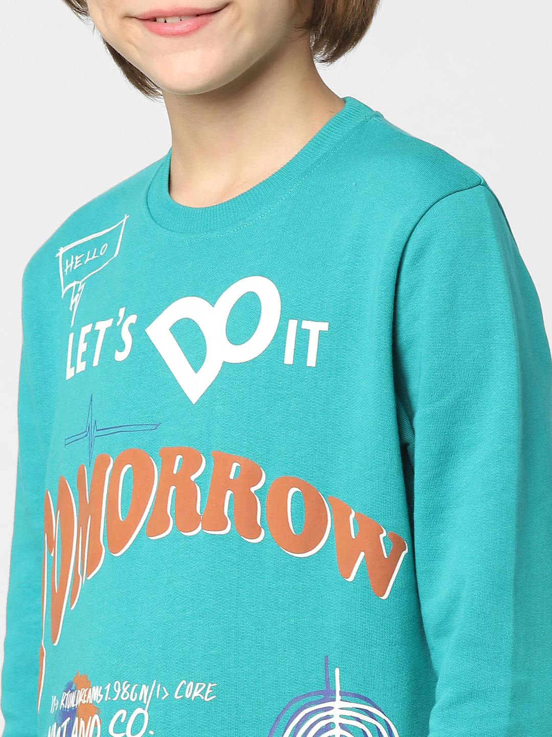 Boys Blue Typographic Print Sweatshirt - Image 5