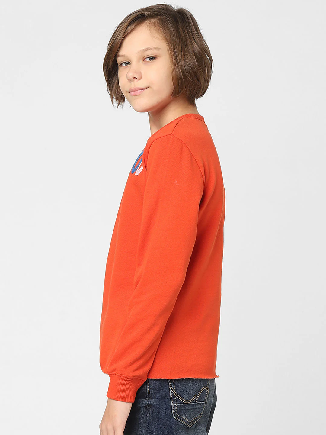 Boys Red Typographic Print Sweatshirt - Image 3