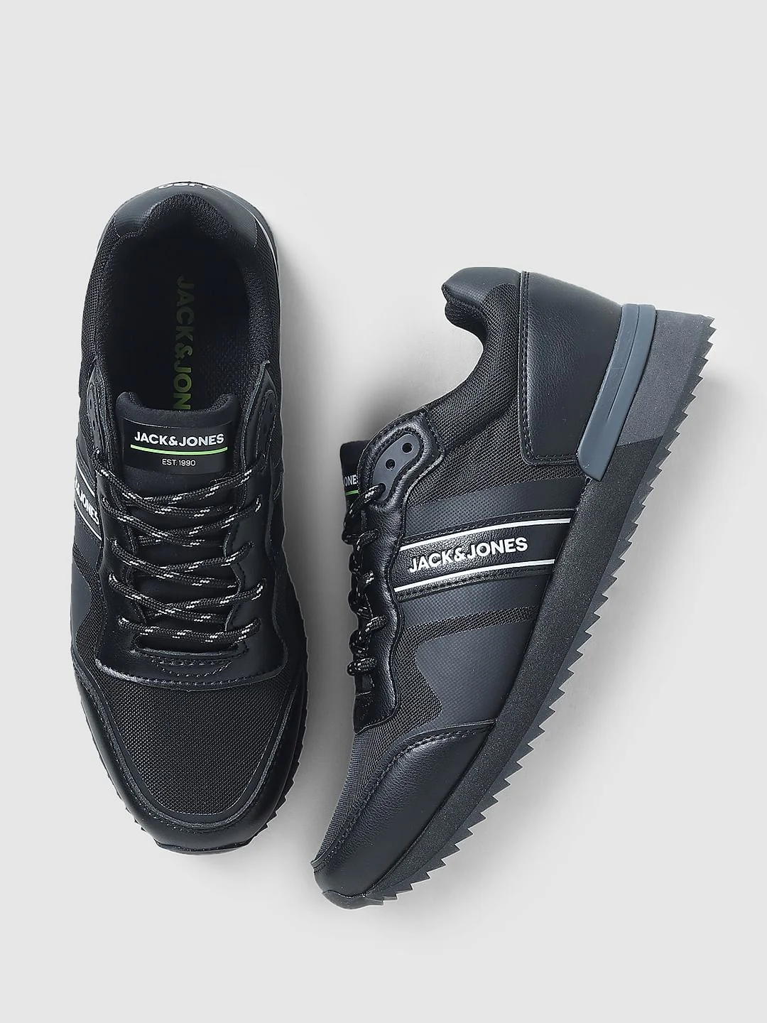 Black Lace-Up Sneakers - Image 2