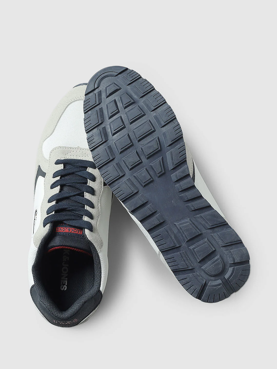 Grey & White Lace-Up Sneakers - Image 6
