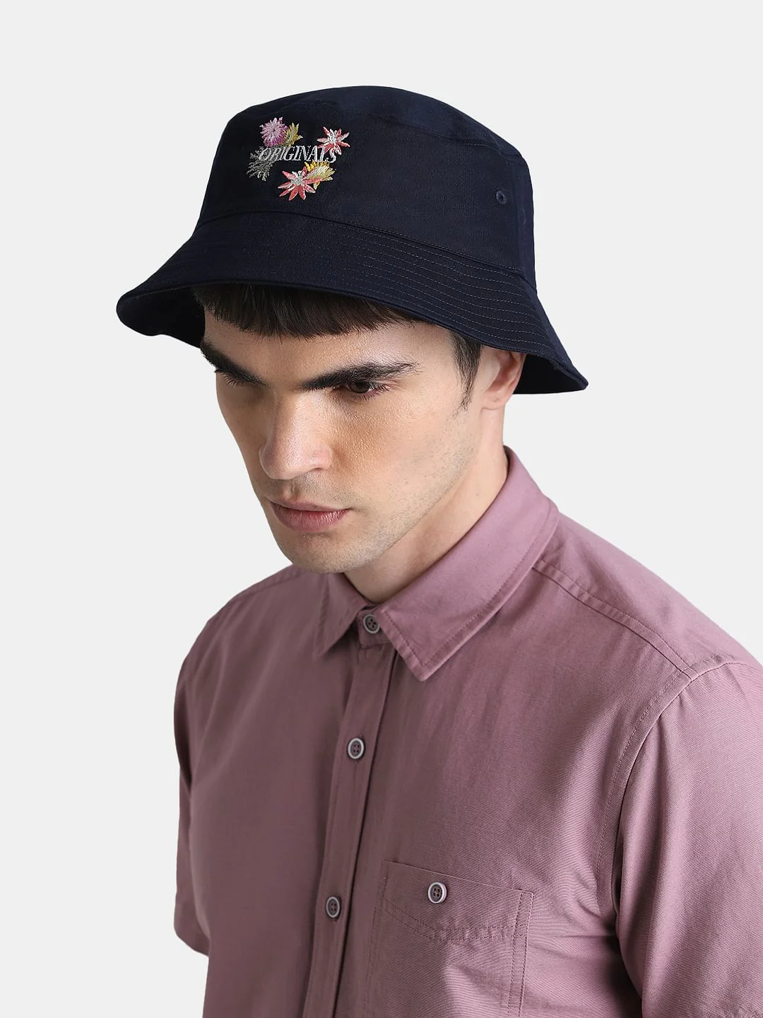 Navy Blue Floral Bucket Hat - Image 5
