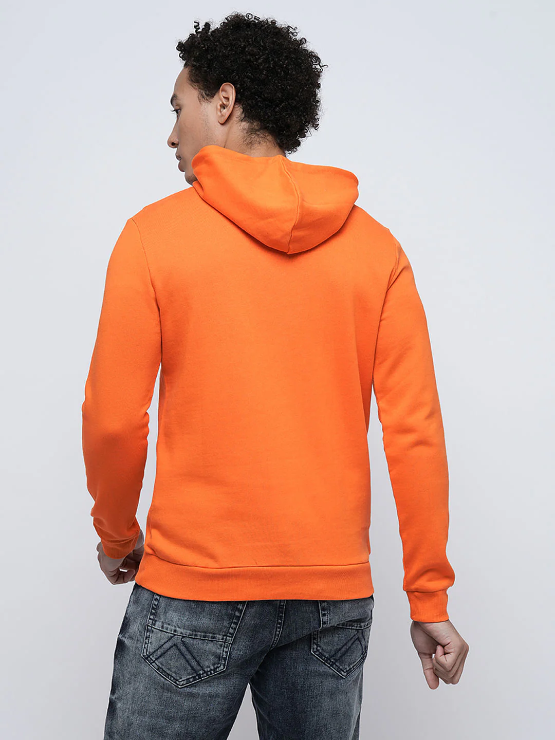 PRODUKT by JACK&JONES Orange Printed Hooded Sweatshirt - Image 4