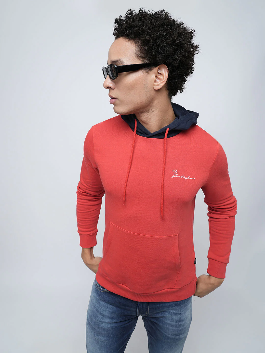 PRODUKT by JACK&JONES Red Contrast Hood Sweatshirt