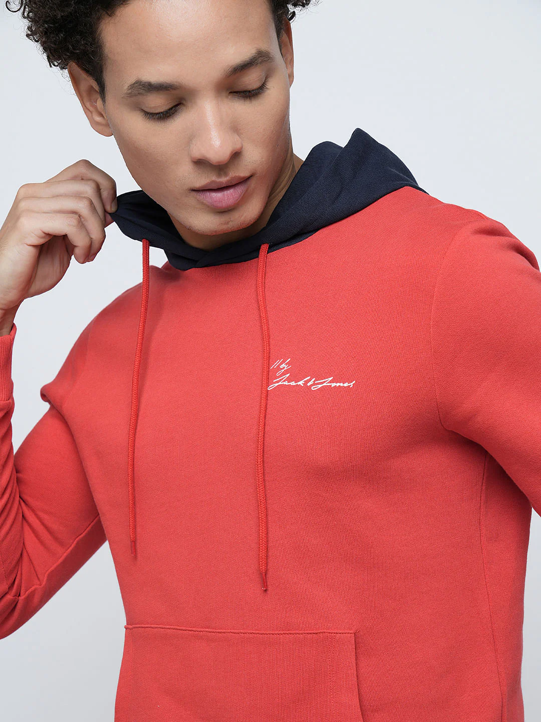 PRODUKT by JACK&JONES Red Contrast Hood Sweatshirt - Image 6