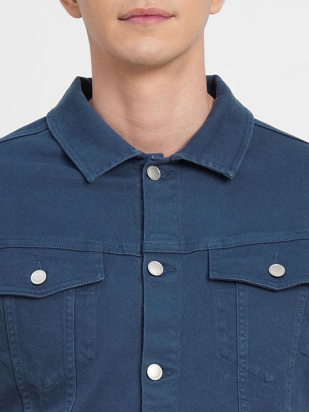 Dark Blue Trucker Denim Jacket - Image 5
