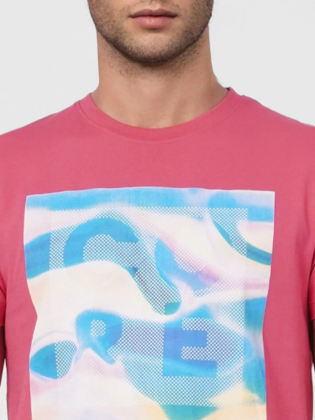 Pink Graphic Print Crew Neck T-shirt - Image 5