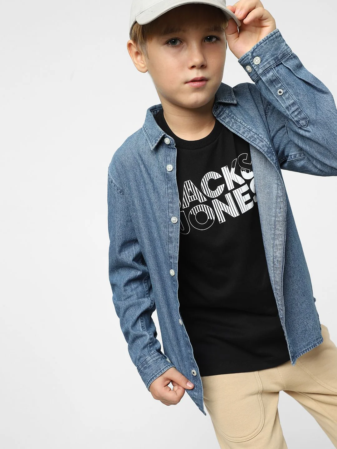 Boys Black Logo Print Crew Neck T-shirt