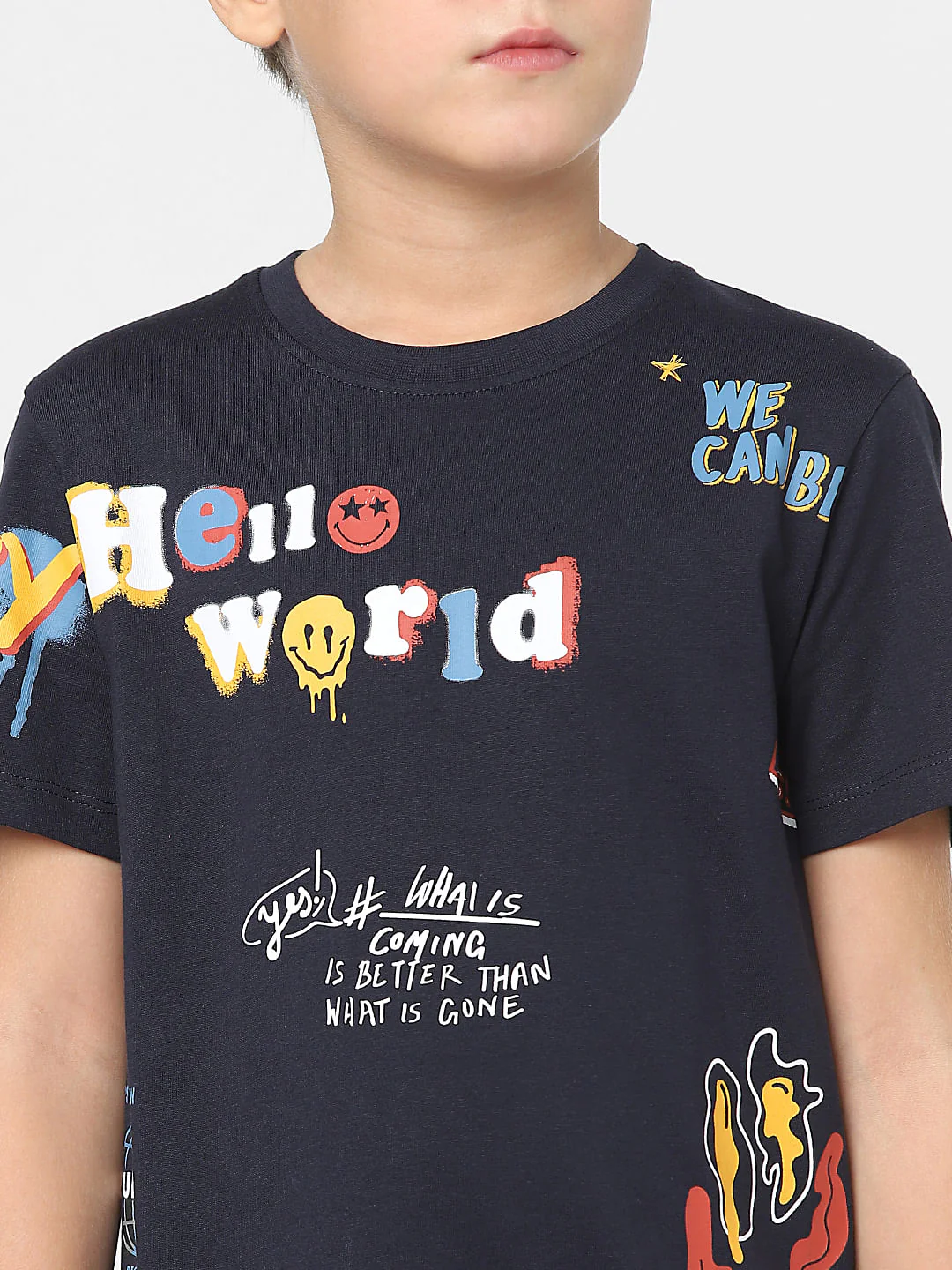 Boys Navy Blue Graphic Print T-shirt - Image 5