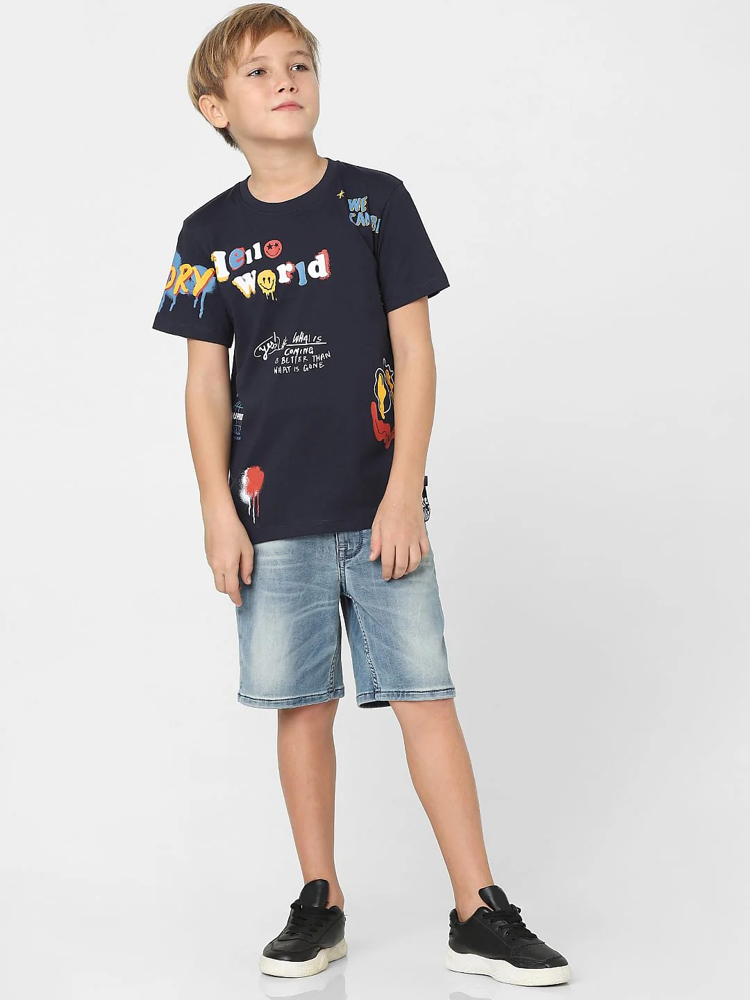 Boys Navy Blue Graphic Print T-shirt - Image 6