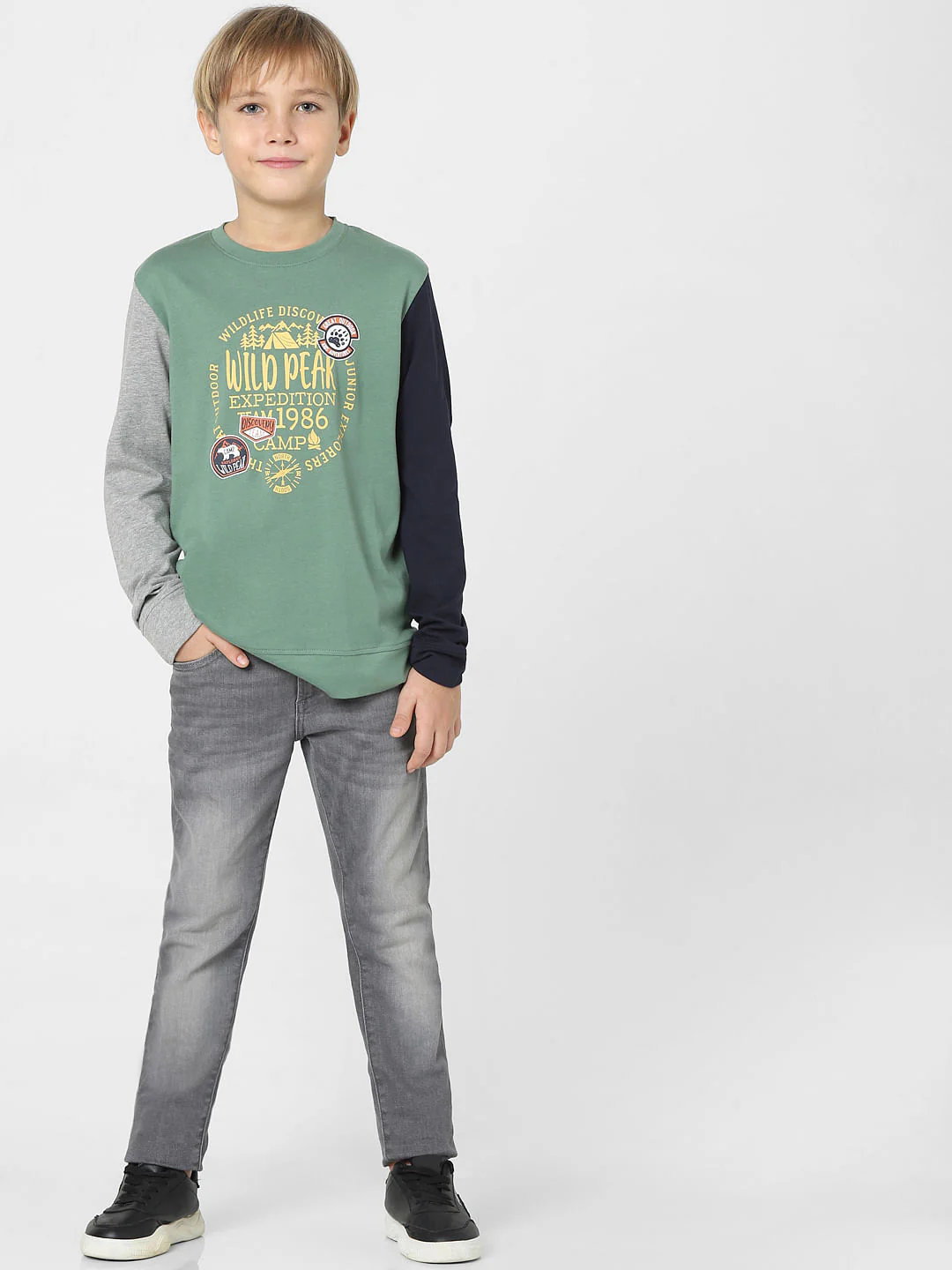 Boys Green Colourblocked Printed T-shirt - Image 6