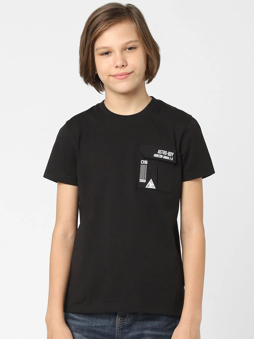 Boys Black Crew Neck T-shirt - Image 2