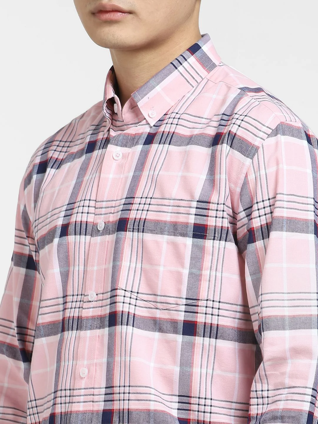 Light Pink Check Full Sleeves Shirt - Image 5