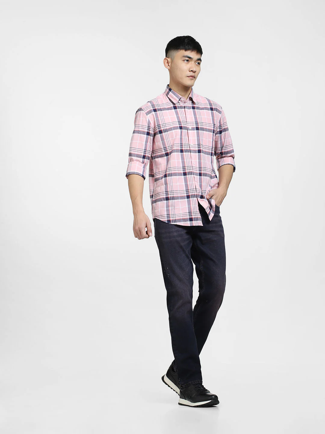Light Pink Check Full Sleeves Shirt - Image 6
