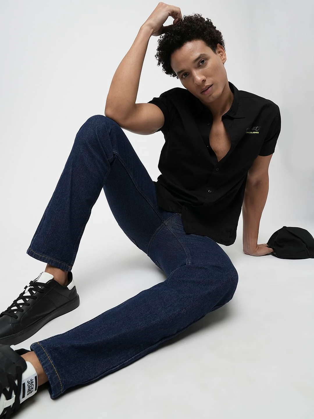 PRODUKT by JACK&JONES Dark Blue Mid Rise Regular Fit Jeans