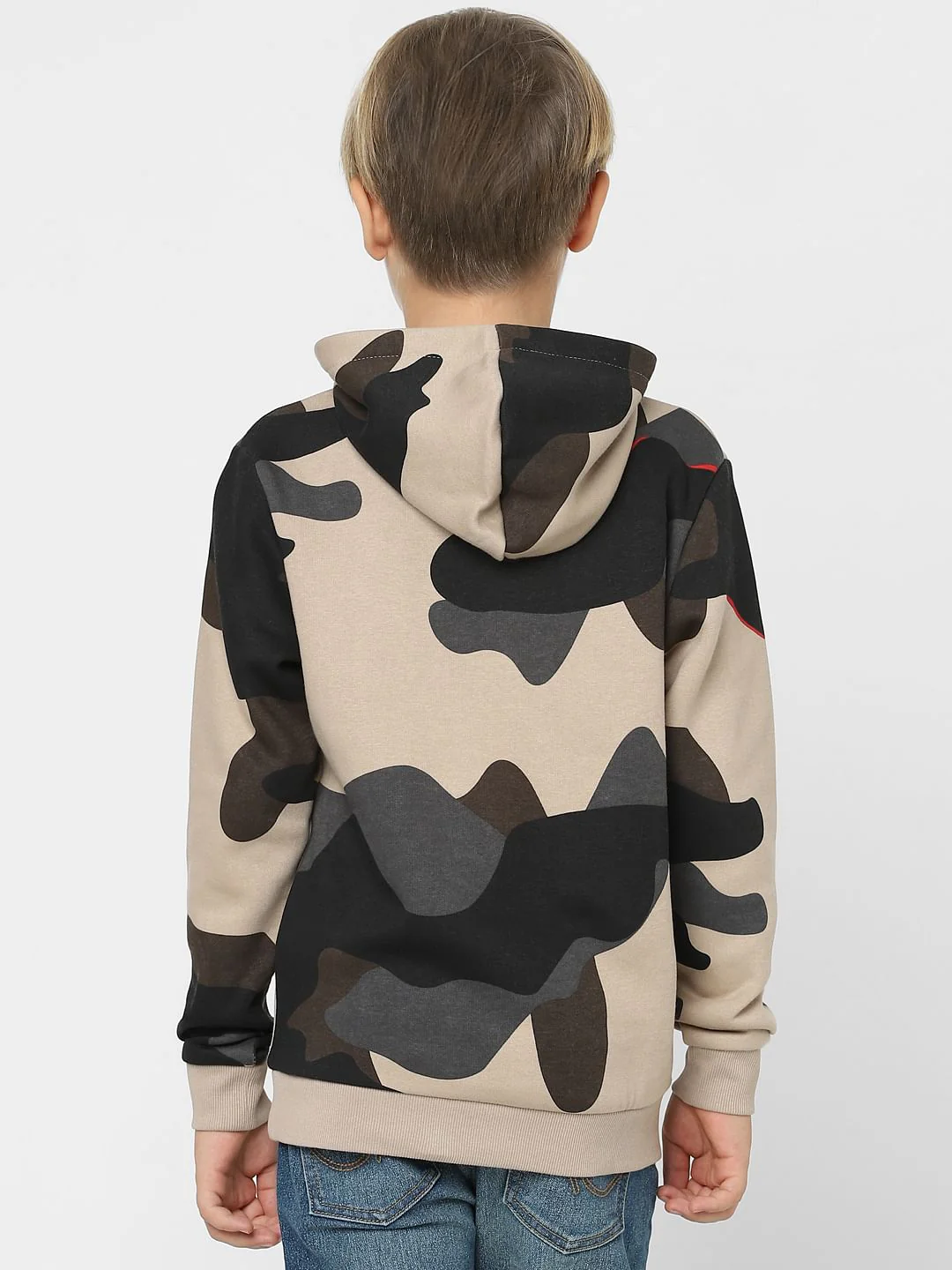 Boys Beige Camo Print Sweatshirt - Image 4