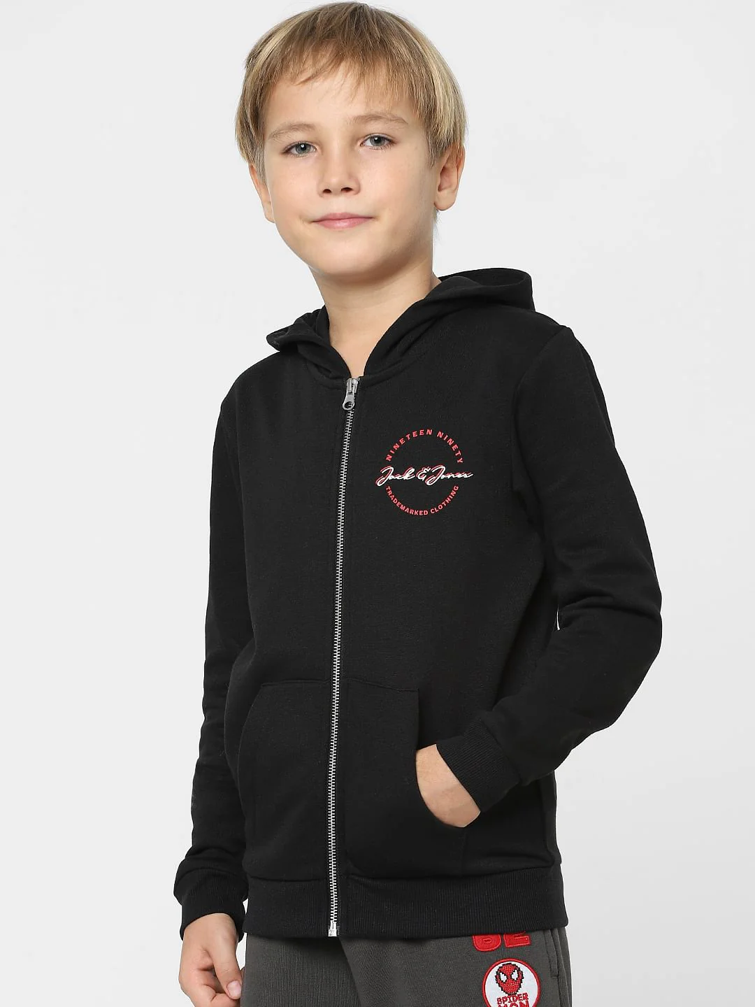 Boys Black Hooded Sweatshirt - Image 2