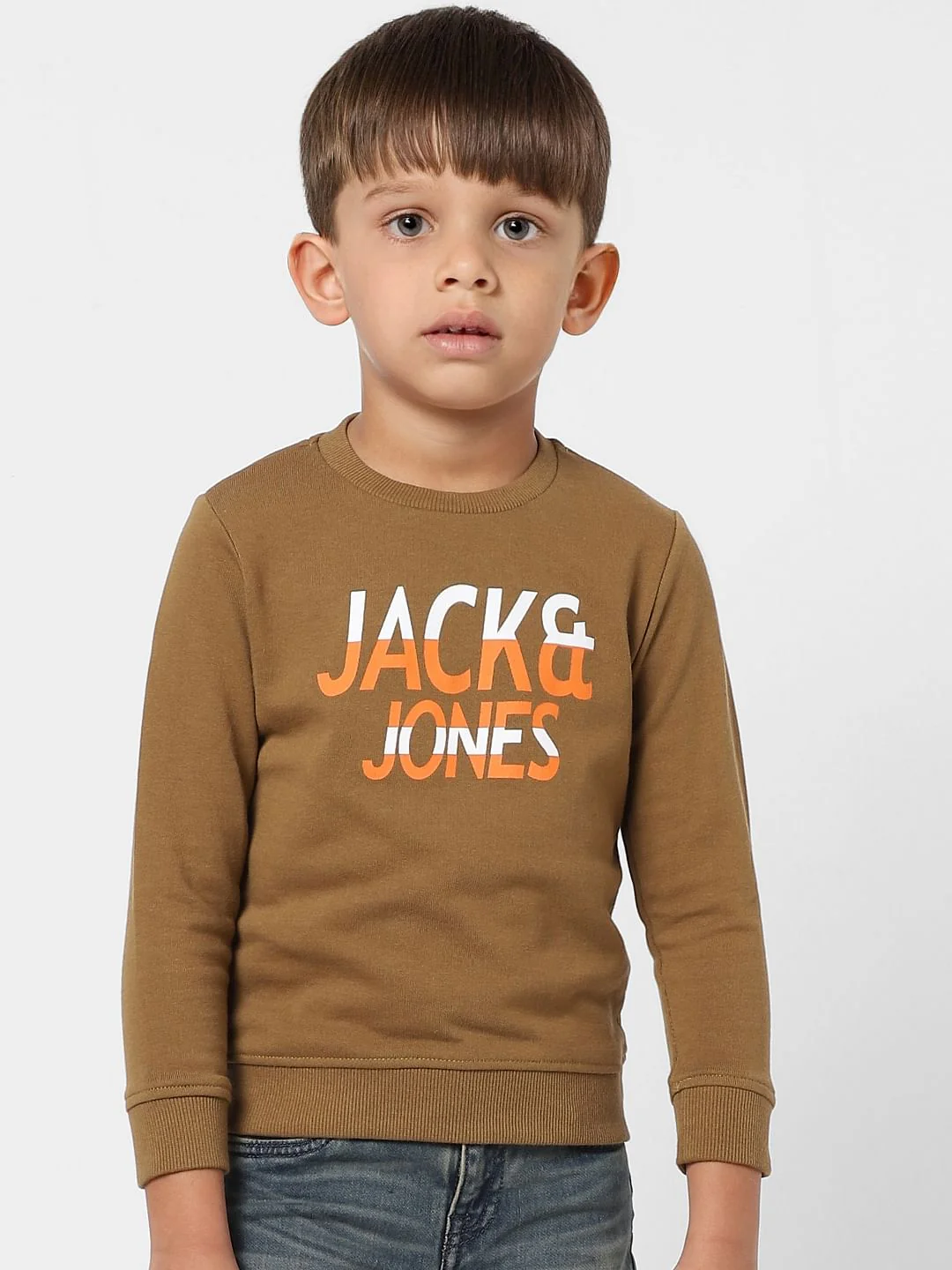 BOYS Brown Logo Print Sweatshirt - Image 2