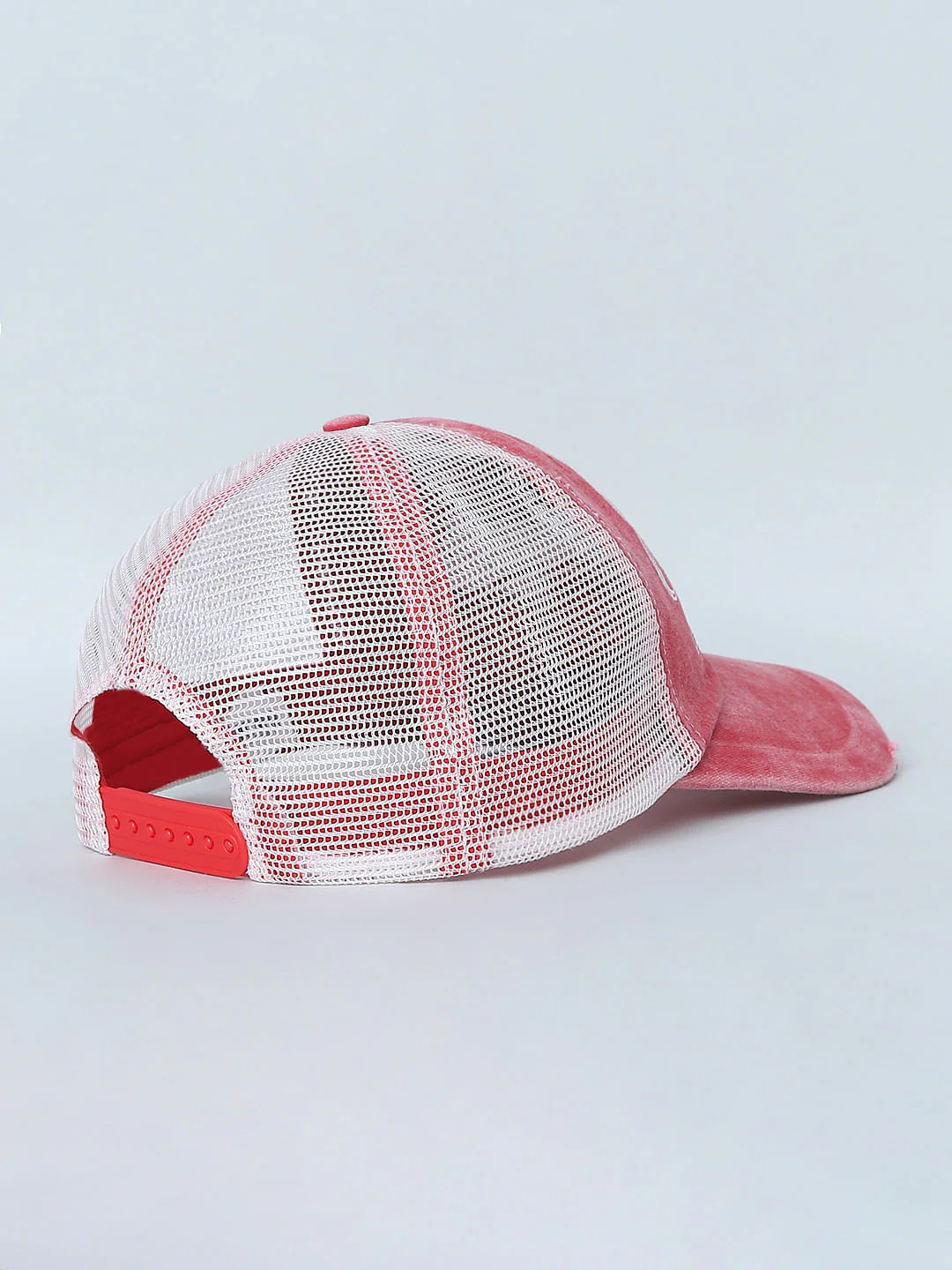 Red Embroidered Denim Cap - Image 5
