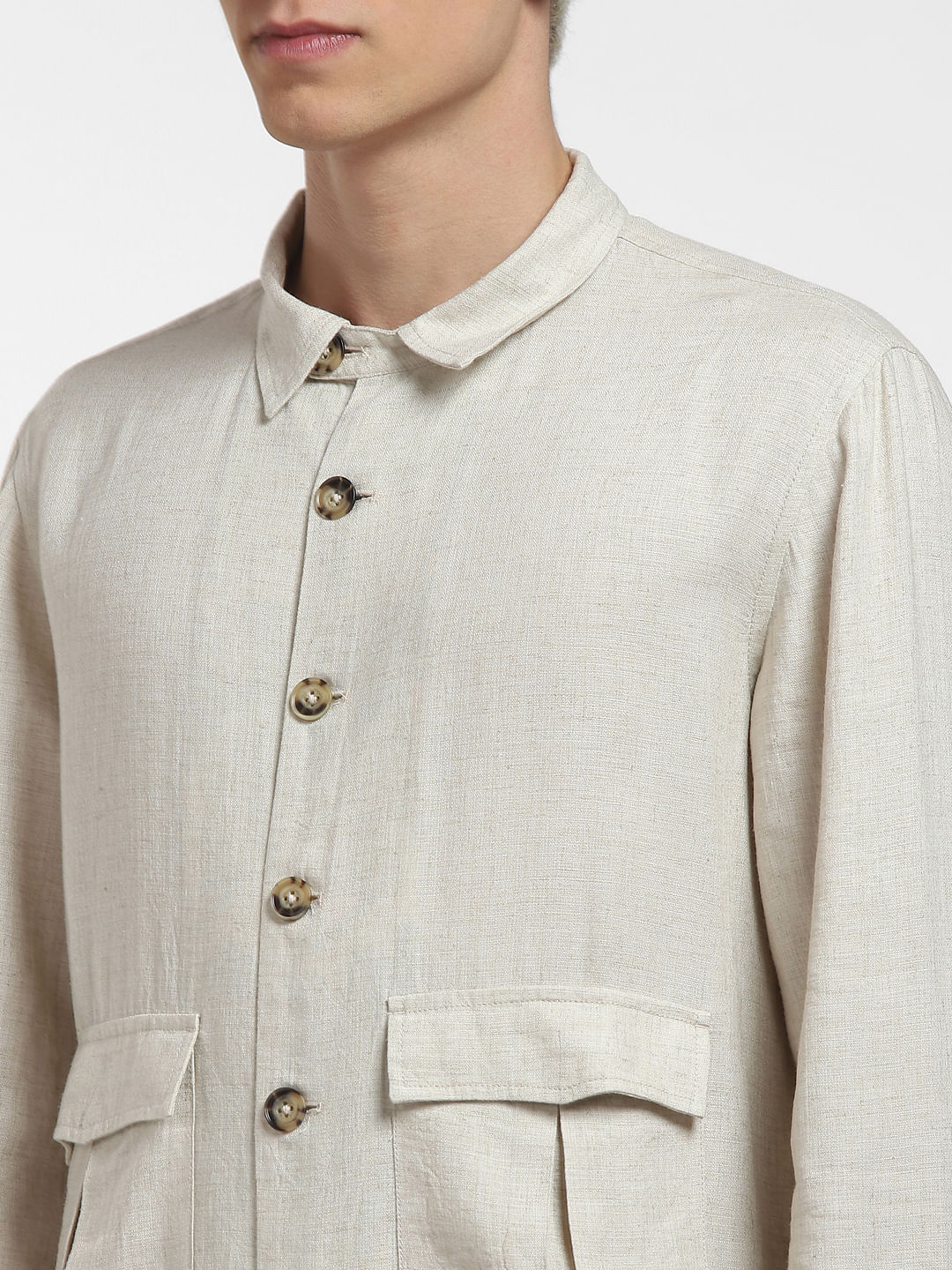 Beige Linen Co-ord Jacket - Image 5