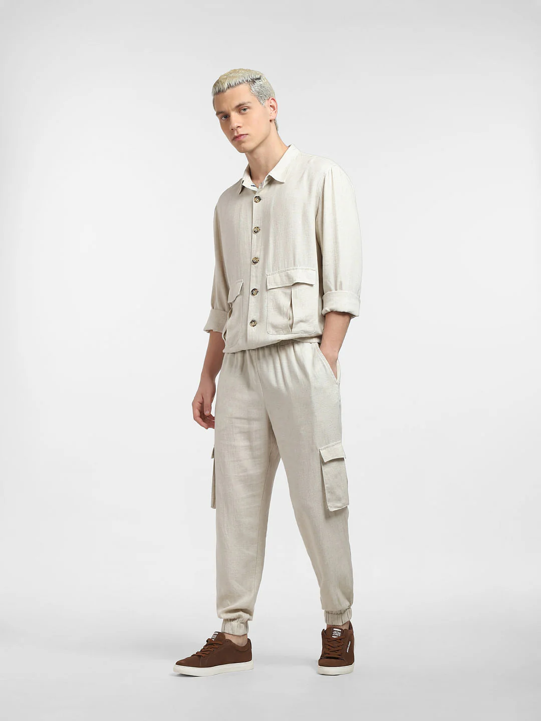 Beige Linen Co-ord Jacket - Image 6