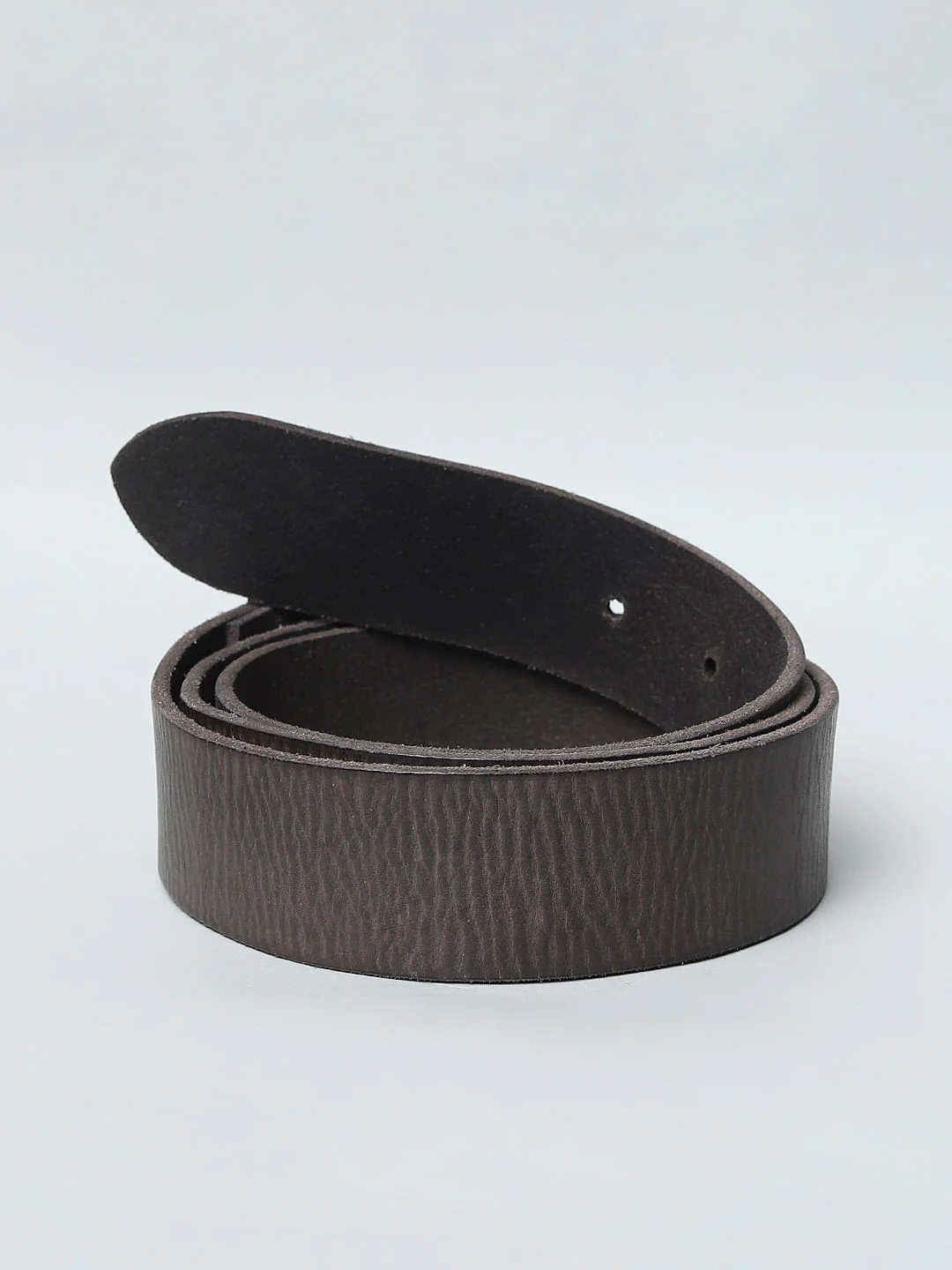 Brown Studded Logo Leather Belt - Image 3