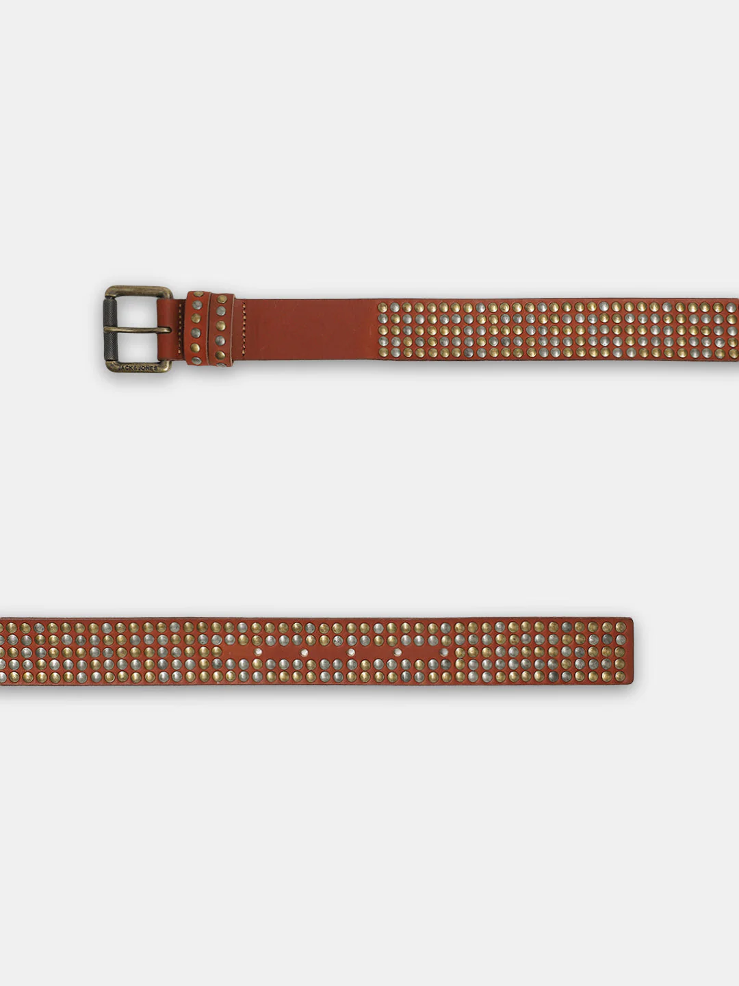 Studded Leather Belt - Brown - Image 3