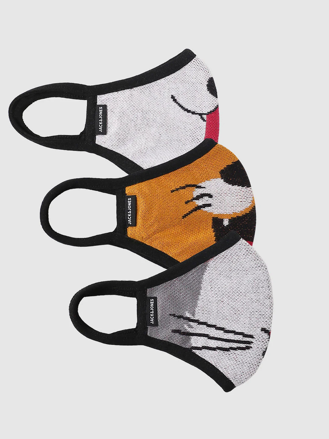 BOYS Yellow Graphic Print Knit Mask
