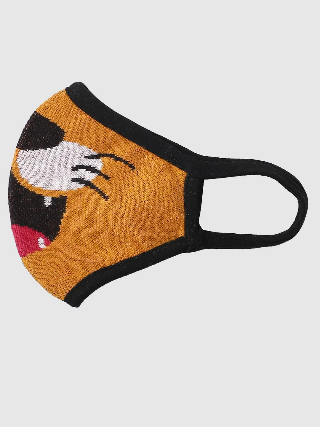 BOYS Yellow Graphic Print Knit Mask - Image 6