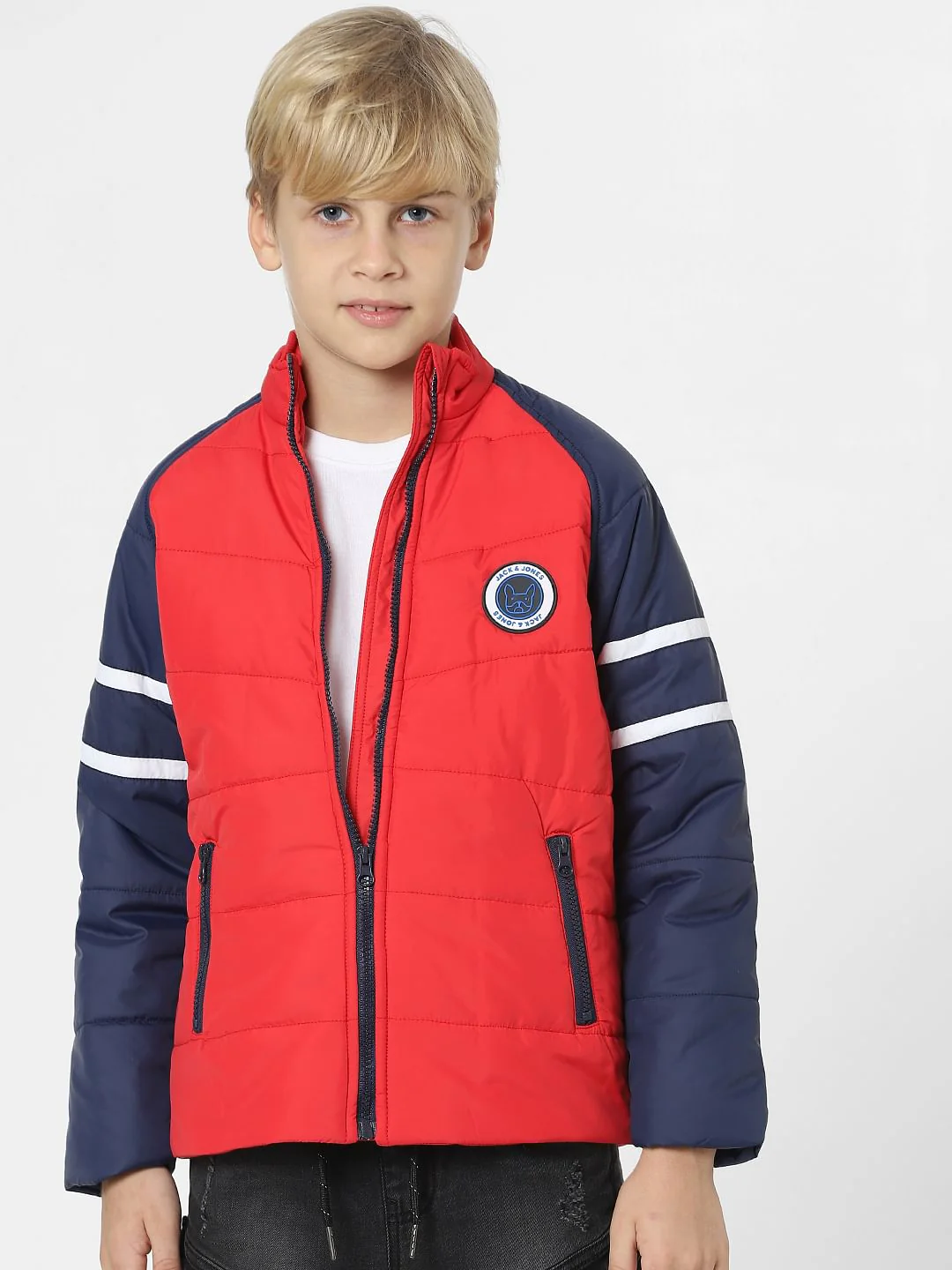 Boys Red Colourblocked Jacket - Image 2