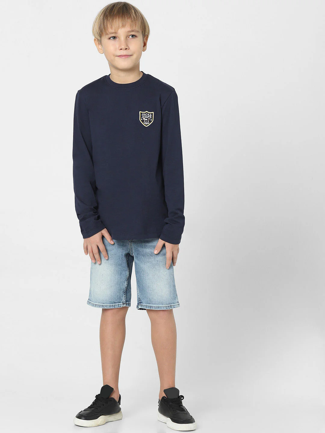 Boys Navy Blue Crew Neck T-shirt - Image 6