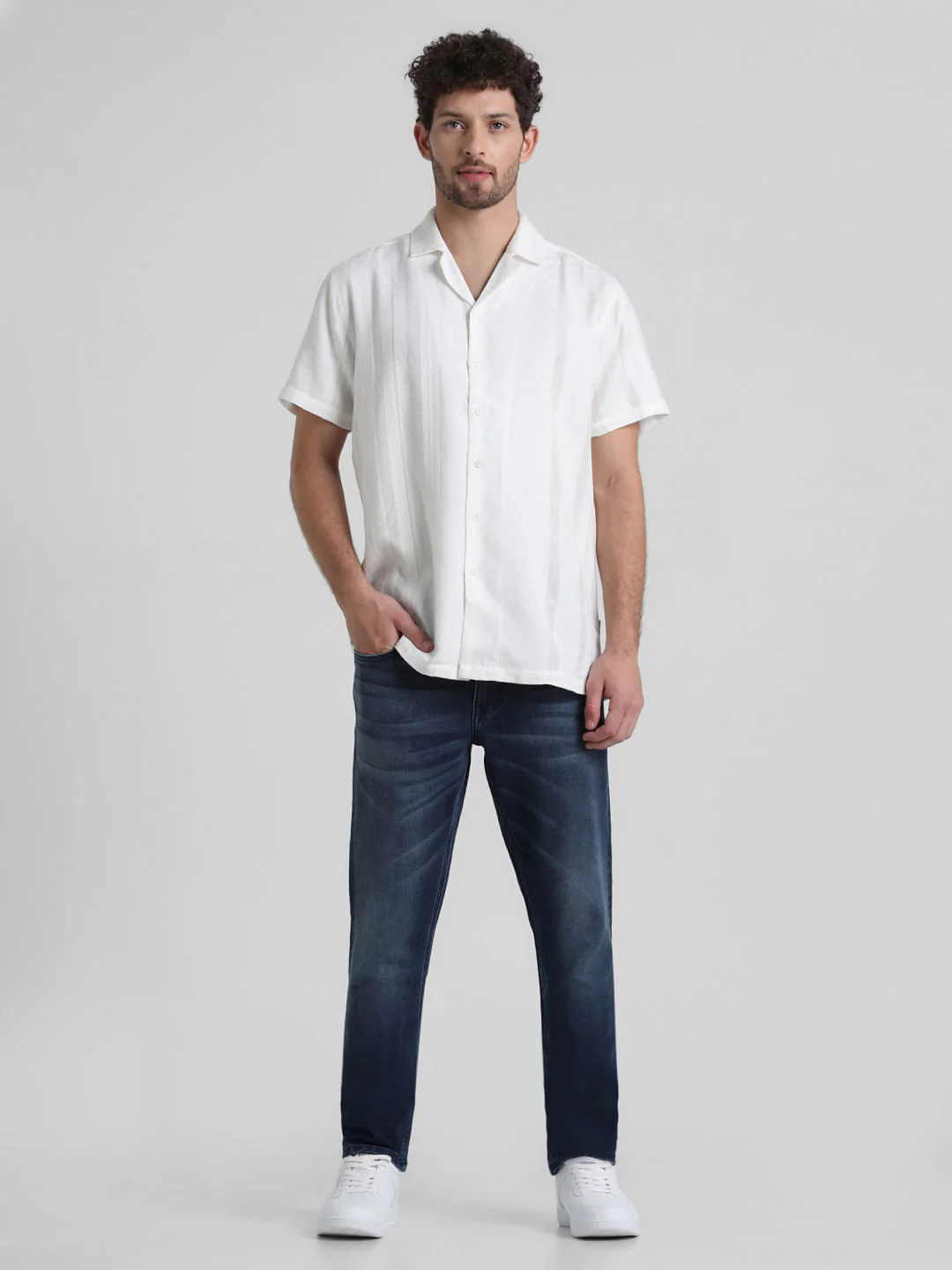 White Printed Short Sleeves Shirt - Image 6