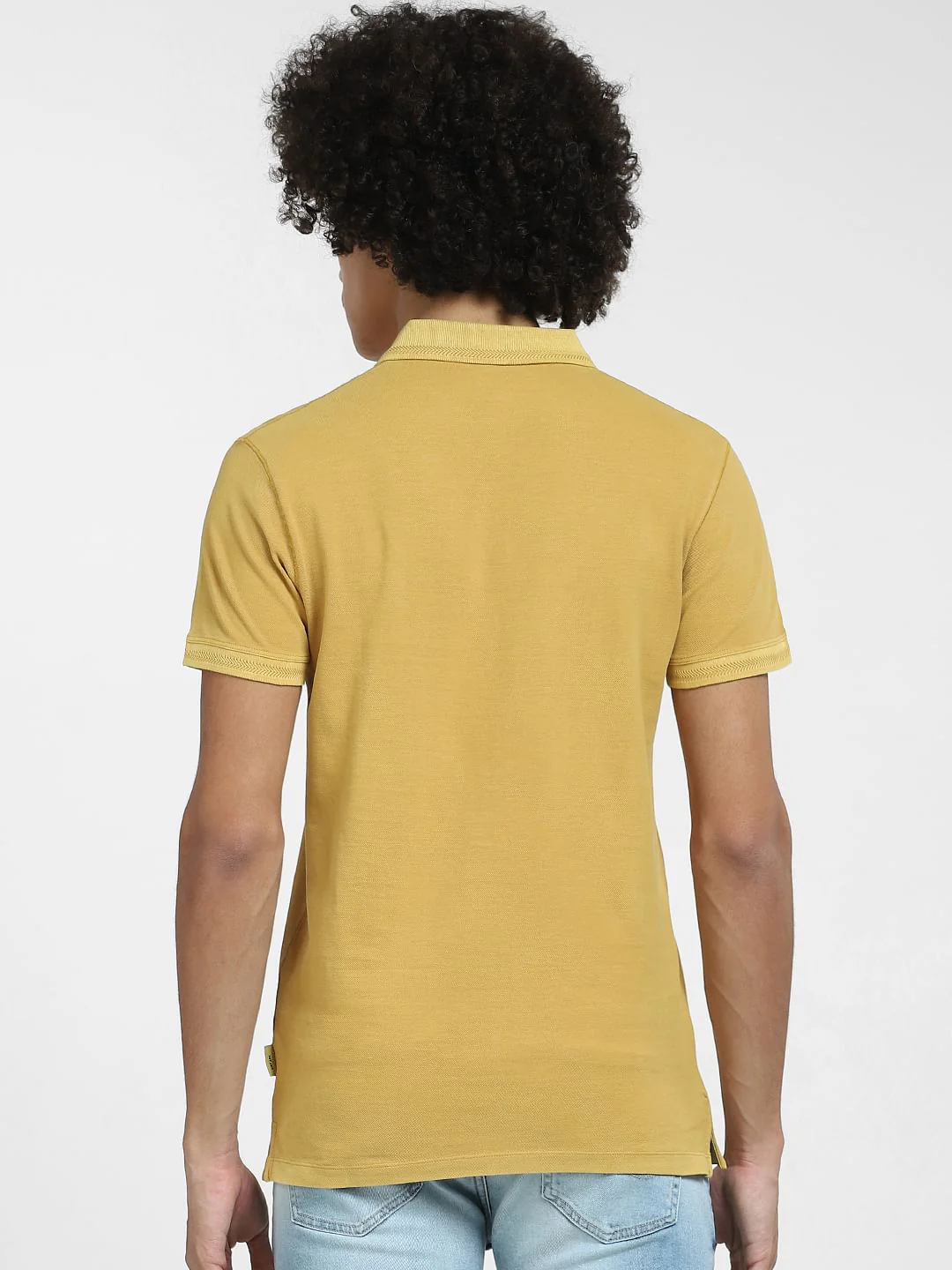 Yellow Cotton Polo T-shirt - Image 4